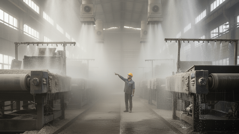 اثر رطوبت در کاهش گرد و غبار صنعتی